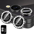 for Samsung Galaxy Z Flip 7 Camera Lens Protector, Individual Metal Ring Tempered Glass Lens Cover, [Strong Adsorption] Scratch Resistant Ultra-Thin HD Clear Lens Cover, 1 Set-Black Diamond