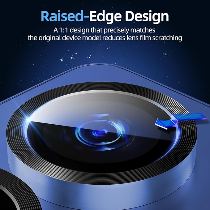 X-it Camera Lens Protector for Samsung S25 Plus, 10H Tempered Glass, Independent Metal Aluminum Edge Original Protection Design, Suitable for Phone Case, Anti-scratch, Anti-reflective,Navy