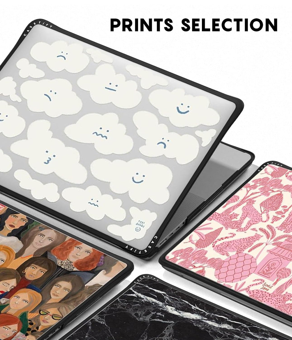 CASETiFY Impact MacBook Air 13.6" (M2-M5) Case [Cushioned Impact Corners/Scratch-Resistant/Anti-Slip Grip] - Cheetah Paradise - Clear Black