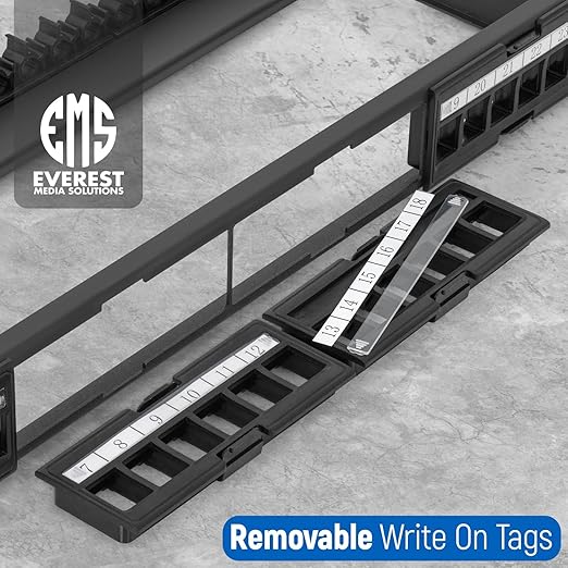 Everest 24 Port Keystone Patch Panel (10-Pack) - Removable 6-Port Panels - Use with Slim Profile Keystones ONLY (Wider Jacks May not fit Side by Side) - 8 Blank Keystone Jack Inserts Included