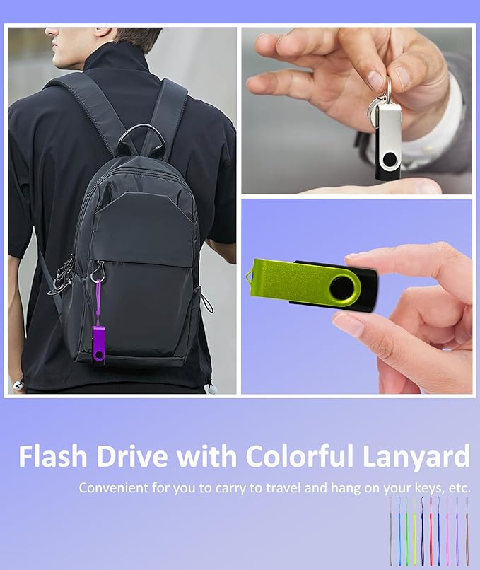 USB Drives 16GB USB 2.0 Flash Drive 10 Pack Nicepicten Thumb Drive Colorful Swivel Zip Jump Drive Memory Stick Pendrive USB Storage Flash Drive 16GB Ideal for Home & Office Shared Data Storage