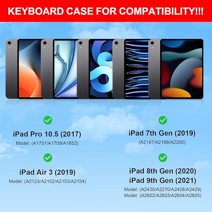 for iPad 9th Generation Case with Keyboard,Magic Style Keyboard Case for iPad 9th/8th/7th Gen 10.2 inch - Floating Cantilever Magnetic Stand Multi-Touch Trackpad (Black)