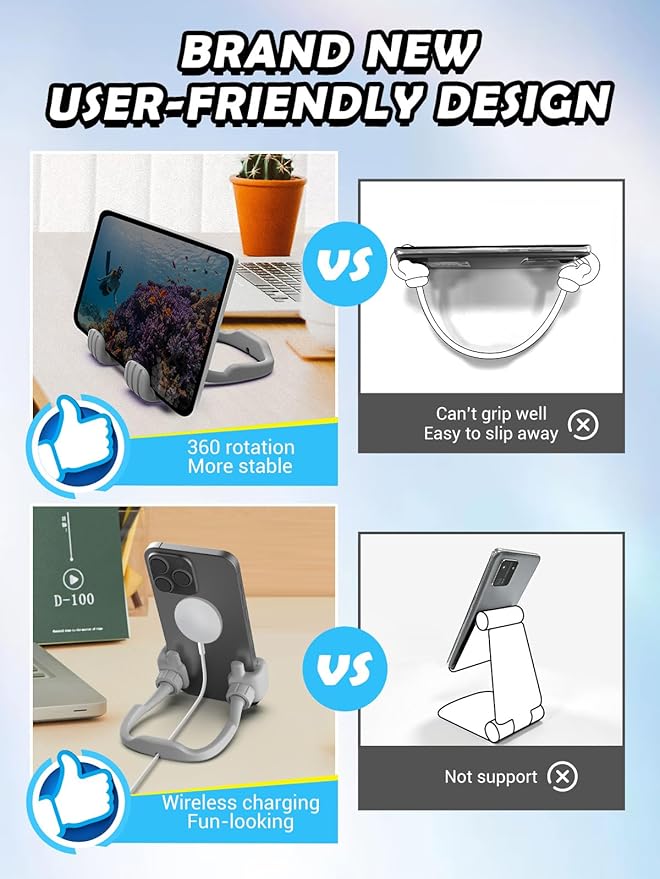 Dad Gifts for Fathers Day from Daughter Son Cell Phone Stand: Upgrade Adjustable Thumbs Up Lazy Phone Holder for Desk Fun Birthday Gifts for Grandma Teens Girls Boys Adults Husband from Wife