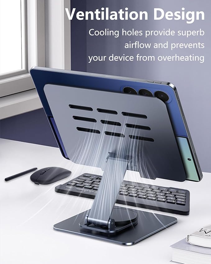 for Samsung Galaxy Z Fold 7 6 5 4 All Fold Smartphones Bluetooth Keyboard Stand Mouse & Pen Set, Portable Travel Wireless Keyboard Adjustable Foldable Aluminum Alloy Desk Holder for 4.7"-8.5" Tablets