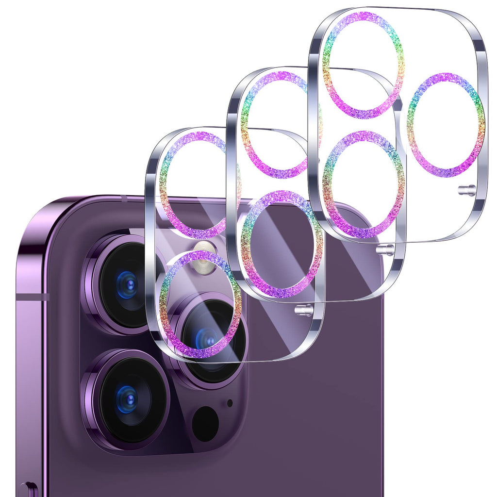 UniqueMe 3 PK for iPhone 14 Pro Max/14 Pro Camera Lens Protector-Colorful