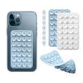 Silicone Double-Sided Suction Phone Case Detachable Mount, Fidget Sticky Grip Phone Accessories, Teen Girl Gifts Trendy Stuff, Hands-Free Stand for ASMR/TikTok/Gym Creators (Small, White+BabyBlue)