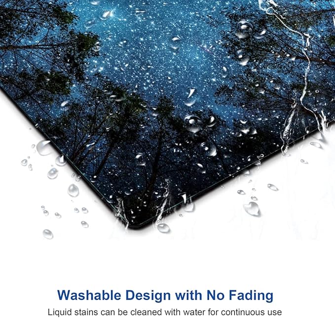 Mouse Pad, Forest Mouse Pad, Square Waterproof Mouse Pad Non-Slip Rubber Base MousePads for Office Laptop, 9.5"x7.9"x0.12" Inch(Starry Night Forest)