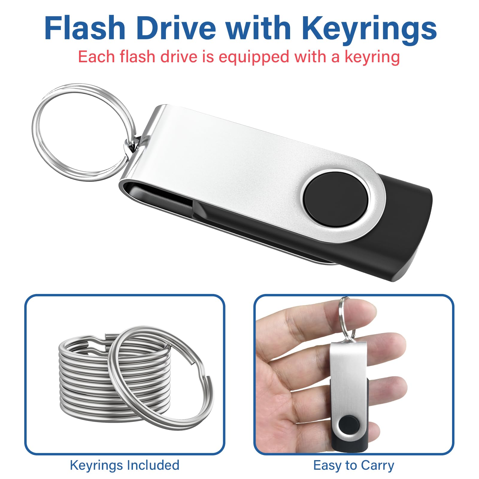 16GB Flash Drive 10 Pack, Wooolken USB 2.0 Thumb Drives Memory Stick