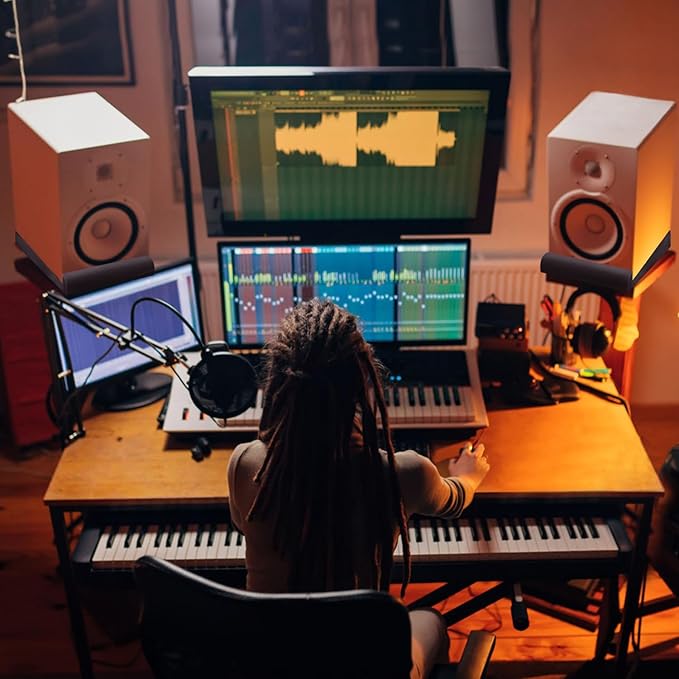 Focusound Studio Monitor Isolation pads for 5 Inches Monitors, 2 Pack High Density Acoustic Speaker Isolation Pads Foam