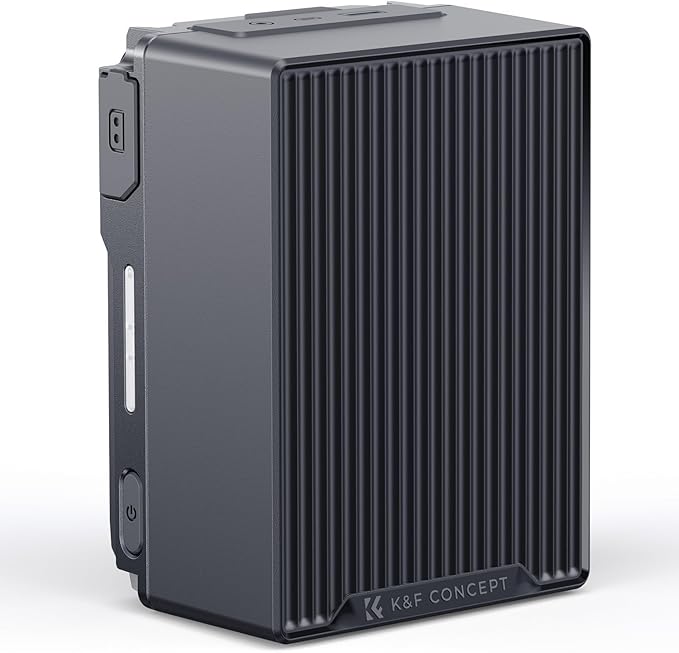 K&F CONCEPT V Mount Battery, 99Wh 6700mAh V-Mount Battery with PD 100W USB-C Fast Charging, with Dual D-TAP/A/USB-C/DC/TFT Display/Emergency Light for Camera, Camcorder, Monitor, Video Light