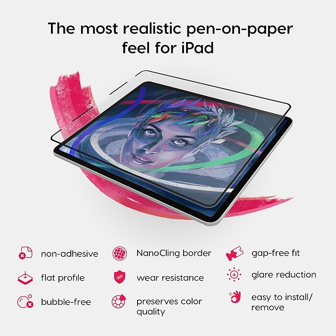 Astropad Rock Paper Pencil v3.0 – Paper Screen Protector for iPad Air 11-in (M2/M3/M4) & (M3, 2025) & iPad 10.9-in. (10th & 11th Gen) + Apple Pencil Tips 2 Pack – Compatible with Apple Pencil 1st/2nd Gens and Pencil Pro