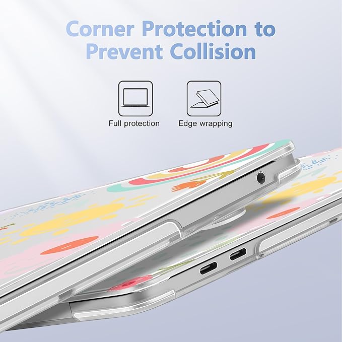 May Chen Case for MacBook Pro 13 inch M2 2023,2022,2021,2020 A2338 M1 A2251 A2289, Plastic Hard Shell Case for MacBook Pro 13" with Touch Bar Fits Touch ID, Wild Flowers