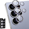 for Samsung Galaxy S25 Ultra Camera Lens Protector, Individual Metal Ring Tempered Glass Lens Cover, [Strong Adsorption] Scratch Resistant Ultra-Thin HD Clear Lens Cover, 1 Set-Purple