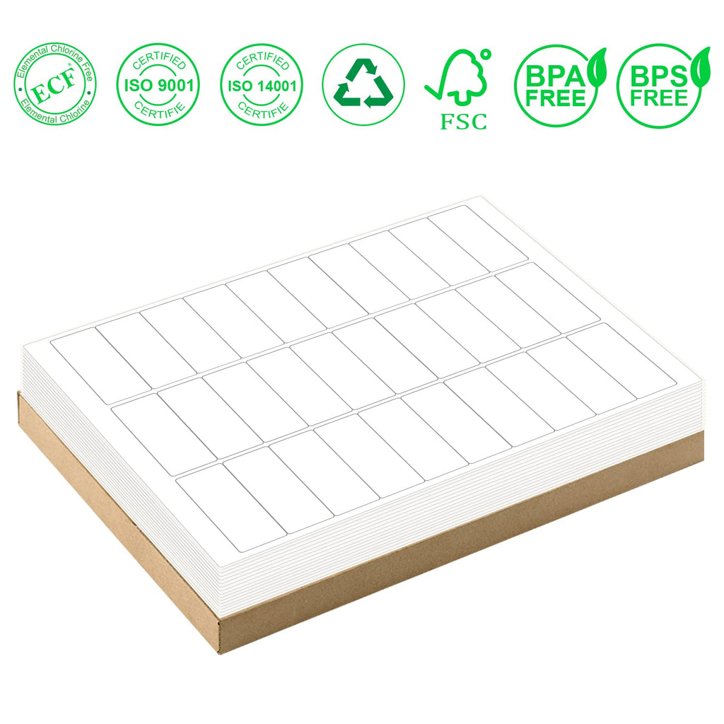 1" x 2-5/8" Address Labels 900 Labels Sticker Paper for Laser/Ink Jet Printer mailing Labels 8.5"×11" White 30 per Sheet