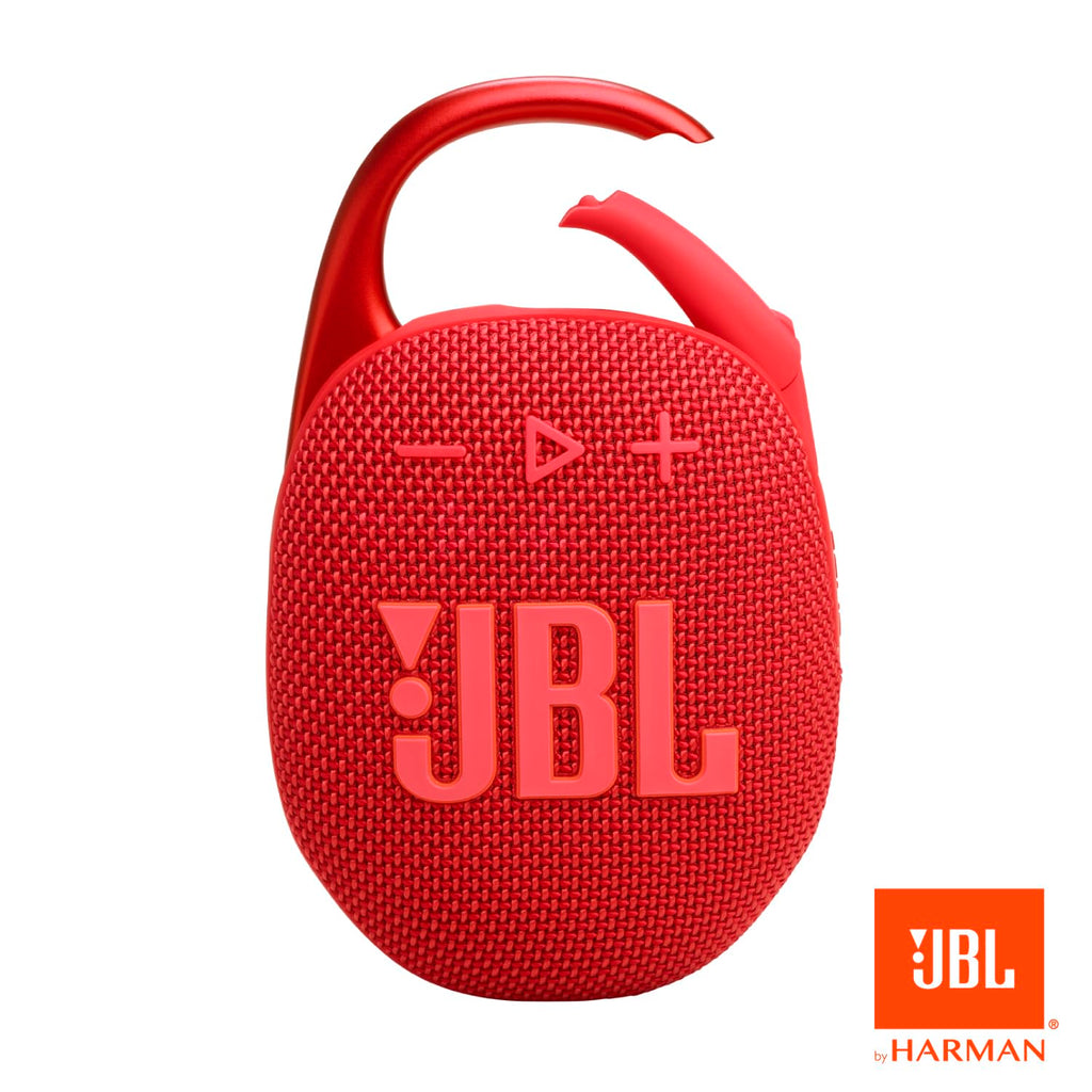 JBL Clip 5 - Ultra-Portable, Waterproof & Dustproof Bluetooth Speaker, Big JBL Pro Sound with Punchy bass, Integrated Carabiner, Up to 12 Hours of Play, Made in Part with Recycled Materials (Red)