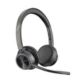 Poly Voyager 4320 UC Wireless Headset & Charge Stand - Noise-Canceling Wireless Headphones with Mic - Connect to PC via USB-C to USB-A Adapter, Cell Phone via Bluetooth, Microsoft Teams Certified