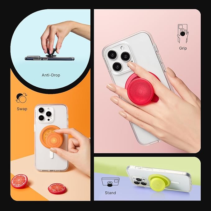 PopSockets Phone Wallet with Expanding Kickstand, Phone Card Holder - Cobalt