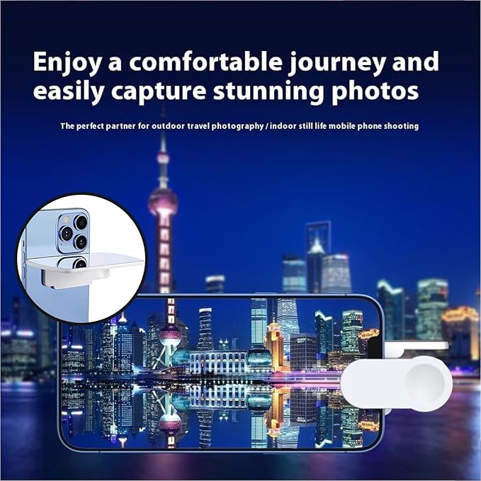 Mirror Effect Lens - Capture Stunning Reflections Instantly, Smartphone Camera Mirror Reflection Clip Kit, Adjustable HD Glass Smartphone Photography Flip Mirror, for Travel Photography (Black-2Pcs)