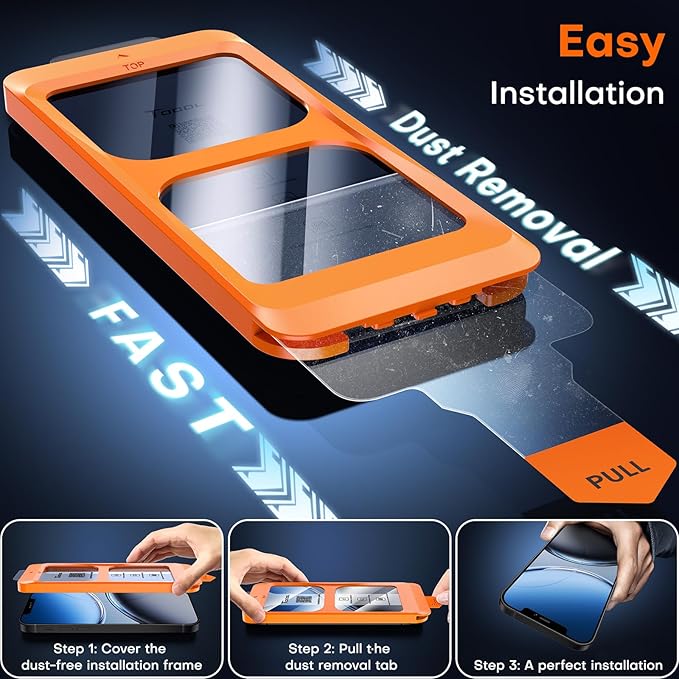 TOCOL for iPhone 12 mini Screen Protector 9H Hardness Military Grade Shatterproof HD Tempered Glass Full Coverage Easy Installation Case Friendly 2 Pack