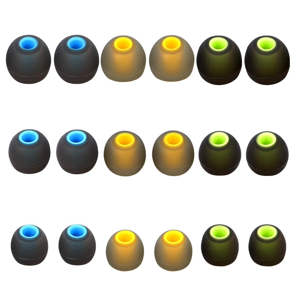 MQIMY Silicone Earbud Tips for Most In-Ear Earbuds (Inner Hole 3.8mm -5.1mm) - 9 Pairs S M L