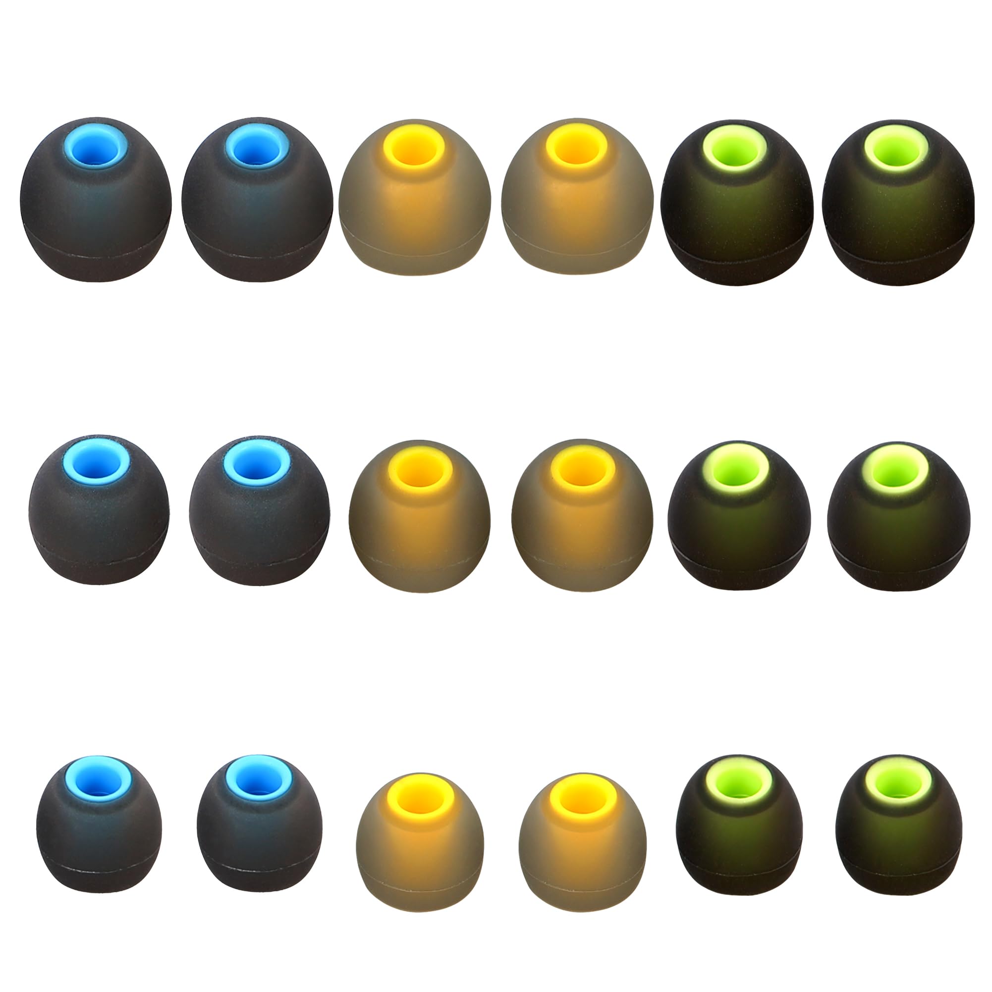 MQIMY Silicone Earbud Tips for Most In-Ear Earbuds (Inner Hole 3.8mm -5.1mm) - 9 Pairs S M L