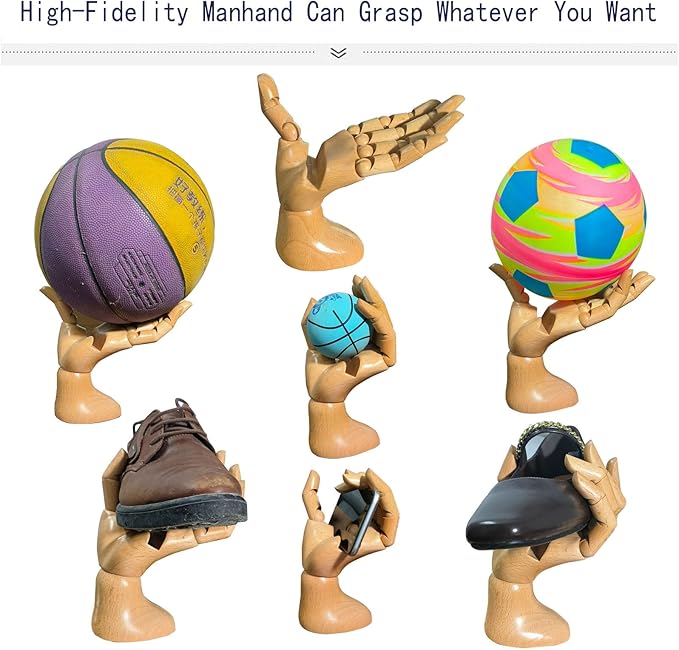 Mannequin Hand, Cell Phone Stand,Phone Holder,Phone Stand for Desk,maniquin Wooden Hand,poseable Figure,Wood Hand,Cell Phone Stand,Female Hand of Left for Mobile Phone.