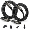 Elecan Optical Audio Cable 4 Ft/2 Pack Digital Audio Toslink Cable Cord-Fiber Optic-Gold Plated-Flexiable&Durable-for Home Theater,Sound Bar,PS4& Xbox-with Right Angled+Mini Toslink Adapters+Ties