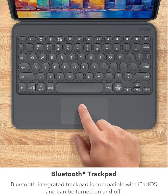 ZAGG Pro Keys Wireless Keyboard with Trackpad and Detachable Case - Compatible with The Apple iPad 10.2"(Gen 9,8,7) - Charcoal