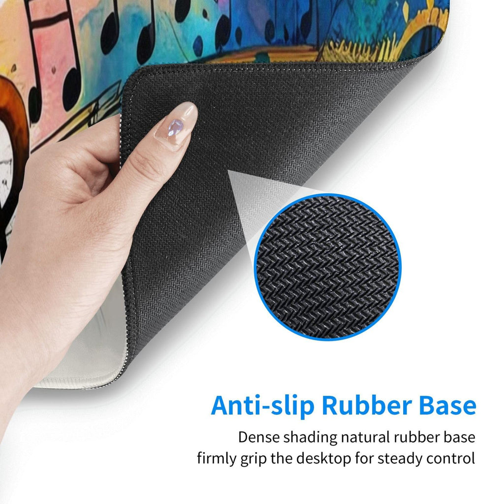 Gaming Mouse Pad, Large Non-Slip Rubber Base Mousepad, Keyboard Mouse Mat, Desk Pad with Stitched Edges, 31.5x11.8inch, Music Note