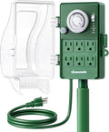 DEWENWILS Heavy Duty Outdoor Power Stake Timer, 24-Hour Mechanical Timer with 6FT Cord, 1800W/15A, Waterproof for Patio Lights, Halloween/Christmas Decorations, ETL Listed