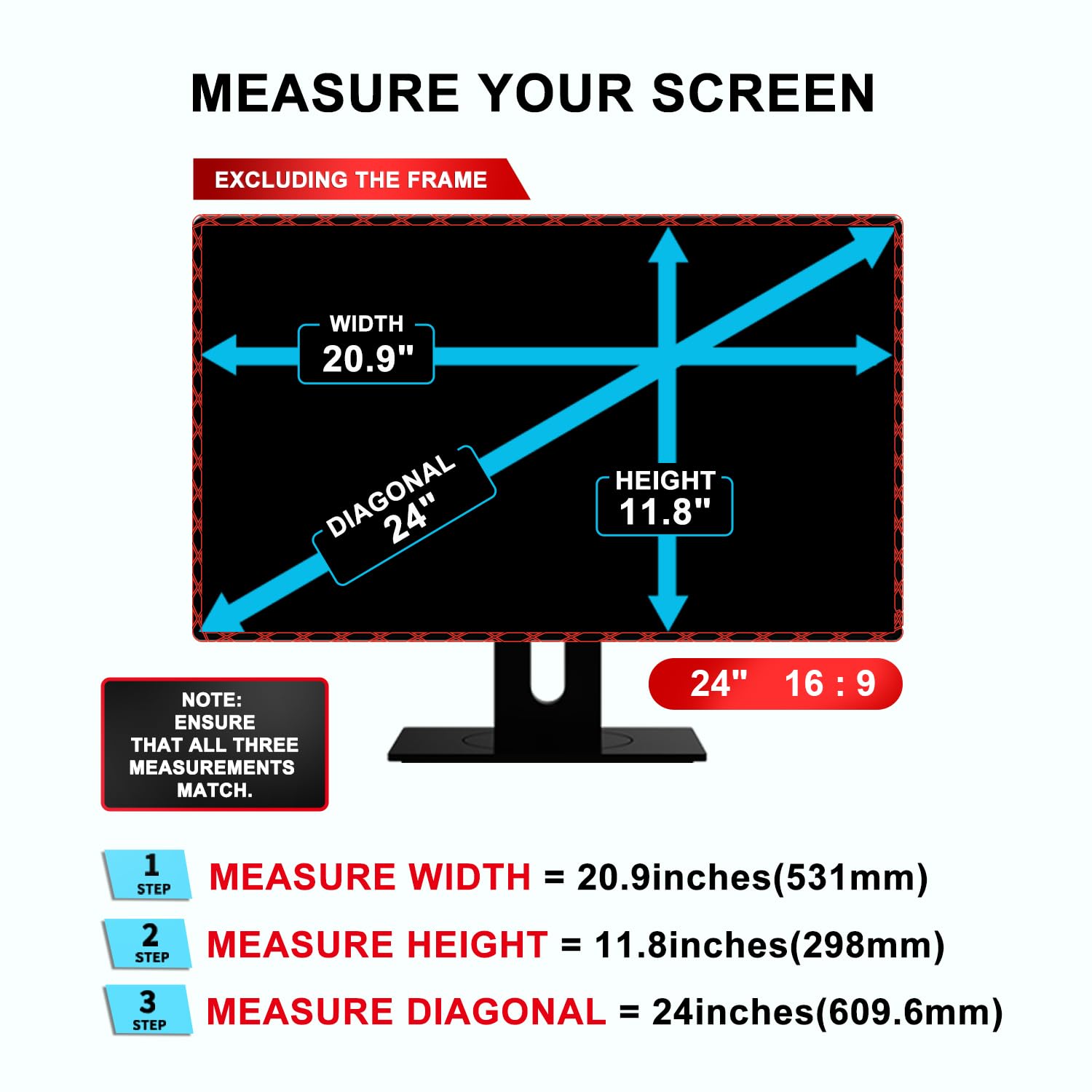GUMIKE 2-PACK 24 inch Computer Privacy Screen Filter Suitable for 16:9 Aspect Ratio Widescreen Monitor - Blue Light Filter- Anti-Glare & Anti-Scratch Protector Film ([2-Pack] 24" Widescreen (16:9)