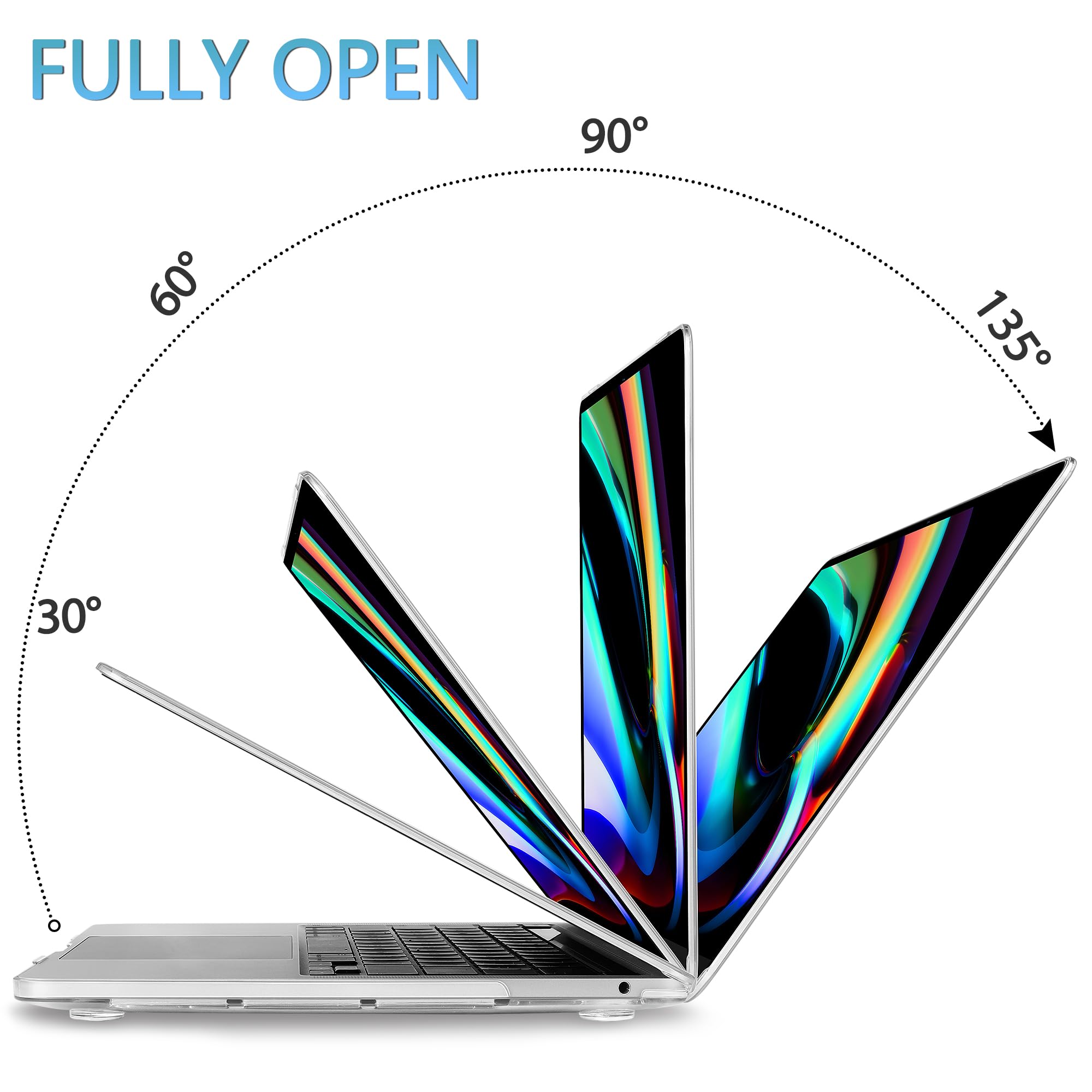 Mektron for MacBook Pro 13-inch Case 2022 2021 2020 Release A2338 M2 M1 A2289 A2251, Printed Plastic Hard Shell Cover for MacBook Pro 13.3-inch Touch Bar Fits Touch ID, Watercolor Blue Flower