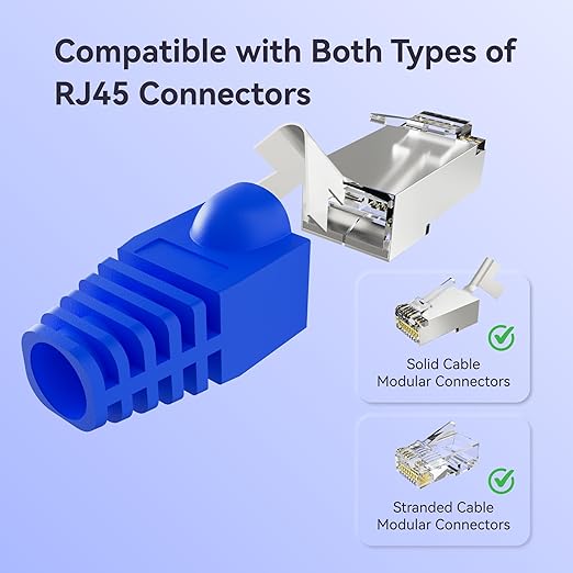 CableGeeker 100-Pack Cat6 / Cat5e RJ45 Strain Relief Boots, RJ45 Boot, Cat 6 Boot, Cat6 Ethernet Boots, Suitable for 6.5mm(0.26in) Ethernet Cables (Round-Press Transparent)