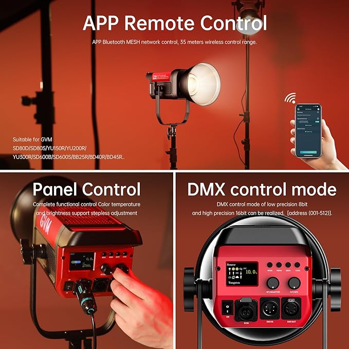 GVM 300W Photography Lighting Bi-Color Video Light with Bowens Mount Lantern Softbox and Stand CRI 97+ CCT 2700K~6800K 12 Lighting Scenes App Control Studio Lights for Photography