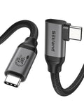 Silkland 20Gbps USB C Data Cable Right Angle, Short 1.6FT 90 Degree USB C 3.2 Gen 2x2 High Speed Data Transfer Cable, 5K/4K 60Hz Monitor Cable, 240W PD, Type C Data Compatible for SSD, Hub, Dock,eGPU