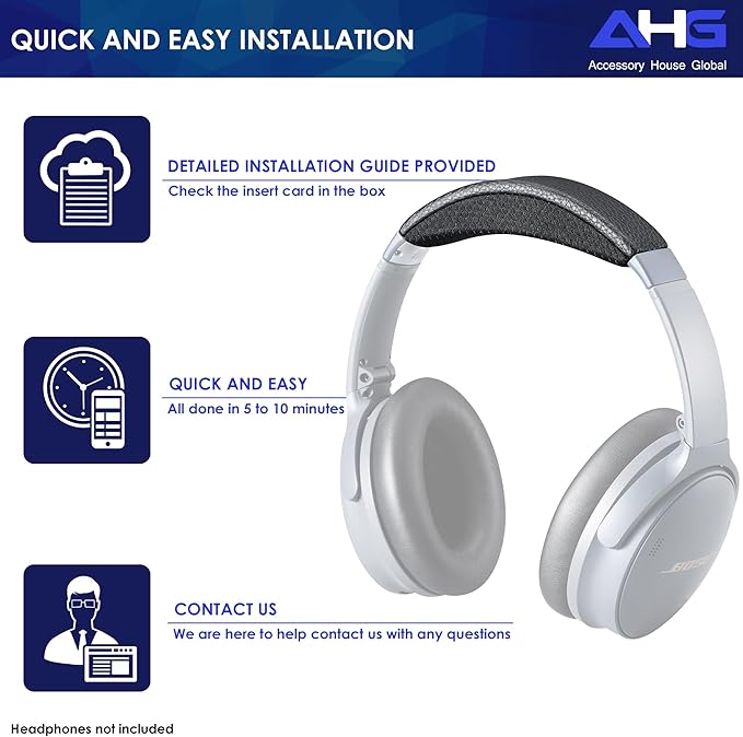 quietcomfort QC35 ii QC35 cool gel headband cushion cover. Compatible with Bose QuietComfort 2023 QC45 QC35 QC35 II QCSE Headphones. Easy DIY Fit | COOLING GEL | EXTRA THICK
