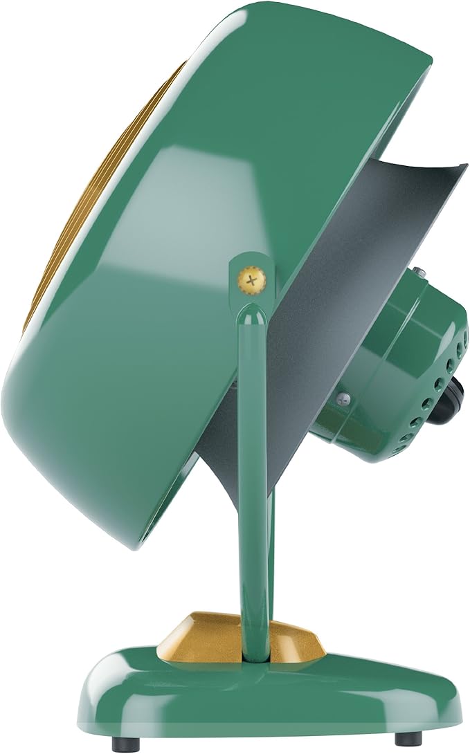 Vornado VFAN Vintage Air Circulator Fan, 3 Speeds, Metal Construction, Adjustable Airflow, Green