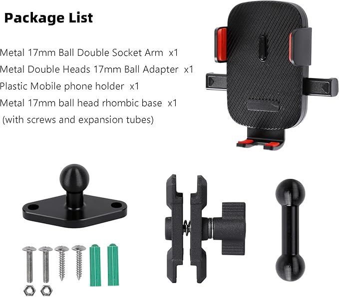 Car Phone Holder Mount for AMPS Standard Diamond Base ，Aluminum 360° Rotation Phone Mount for Car Dashboard Truck Boat Desk， Compatible with iPhone 16 15 14 13 12 Series Samsung S24 S23