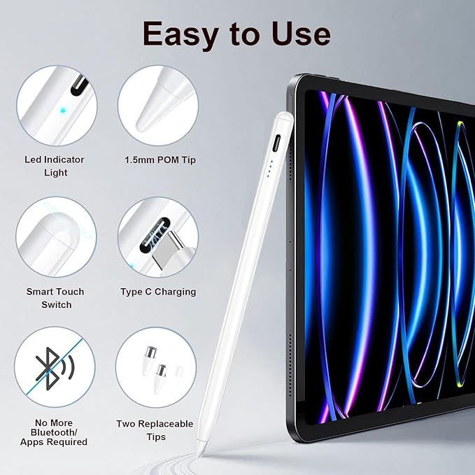 2 Pieces AMZ Fire Max 11 Pen Tablet Stylus Pen for AMZ Fire HD 10 Fire HD 8 Stylists Tablets Touch Screen Pencil (Black)