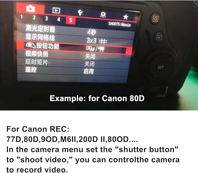 for Canon/Fuji RC301-2.5mm Remote Camera Small Shutter Release Remote Control 196.8 "Extended Cable R50V R100 R6 R8 R10 80D XT2/3/4/5 XH2S GFX100/S GFX50/S/II (RC301-2.5/E3 196.8in/5m)