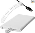40Pcs Nearockle Reusable Cable Ties, Adjustable Silicone Cord Organizer Small Zip Ties for Charging Cords Earphone Computer Wire, Office Desk Cable Management Travel Accessories(White)