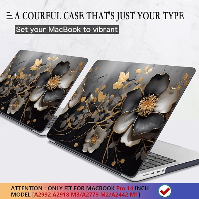 CISSOOK for MacBook Pro 14 inch Case 2024 2023 2022 2021 Release M4 A3401 A3112 A3185 M3 A2918 A2992 M2 A2779 M1 A2442 Pro Max Chip, 14 in Plastic Hard Shell & Keyboard Cover, Abstract Oil Painting