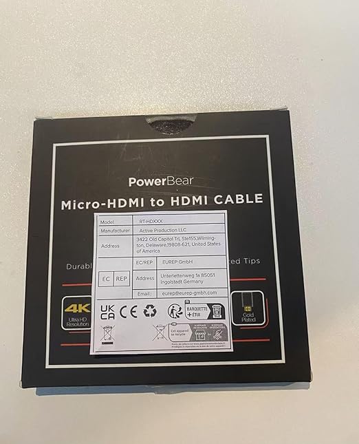 PowerBear 4K HDMI Cable 50 ft | High Speed, Braided Nylon & Gold Connectors, 4K @ 60Hz, Ultra HD, 2K, 1080P, ARC & CL3 Rated | for Laptop, Monitor, PS5, PS4, Xbox One, Fire TV, Apple TV & More