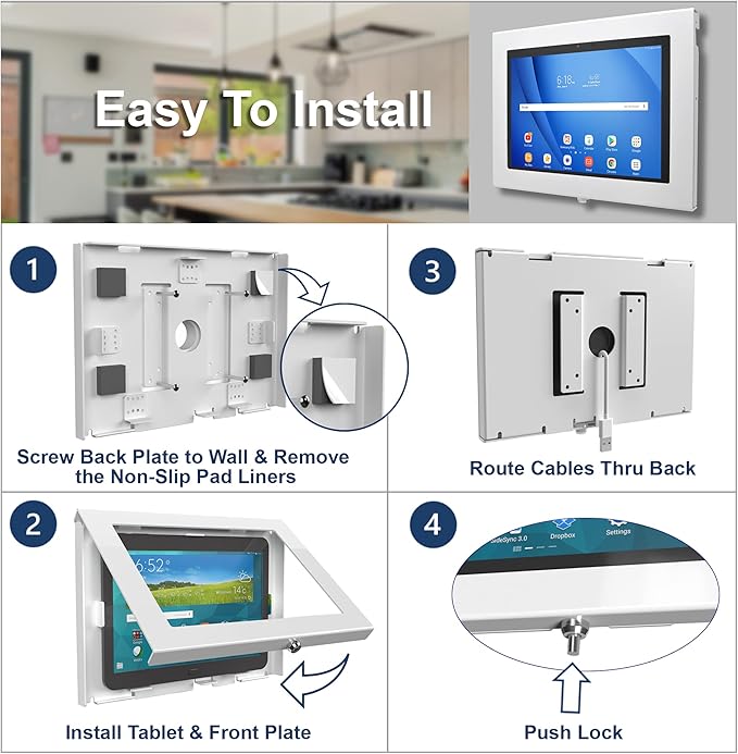 TABcare Locking Anti-Theft Metal Case for Samsung Galaxy TAB A 9.7" Tablet for Kiosk, POS, Store, Show Display, Time Clock (TAB A 9.7, Black)