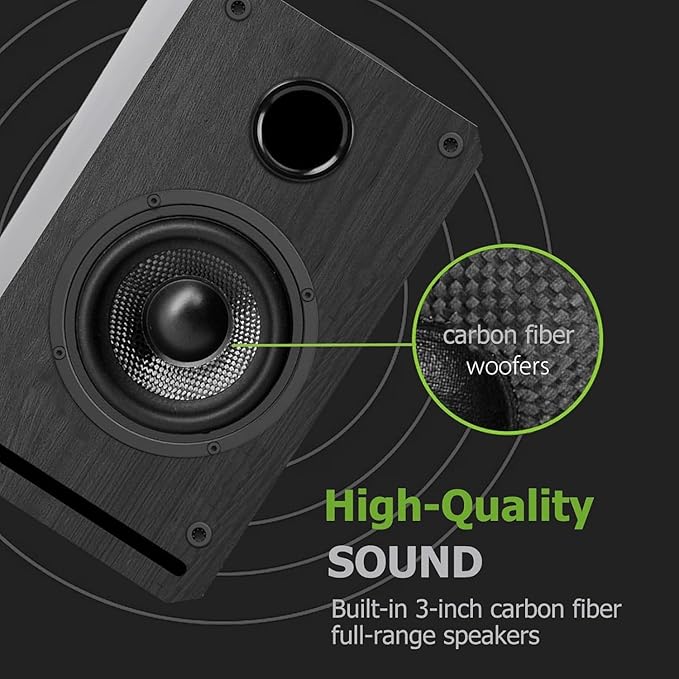 LONPOO Plug-N-Play Gaming Computer Speaker for Desktop and PC, 30W RMS Active Bookshelf Speaker with 3-Inch Full Range Speaker,Support Bluetooth 5.3, USB Playback,Aux-in and 3.5mm Earphone Port,Sliver