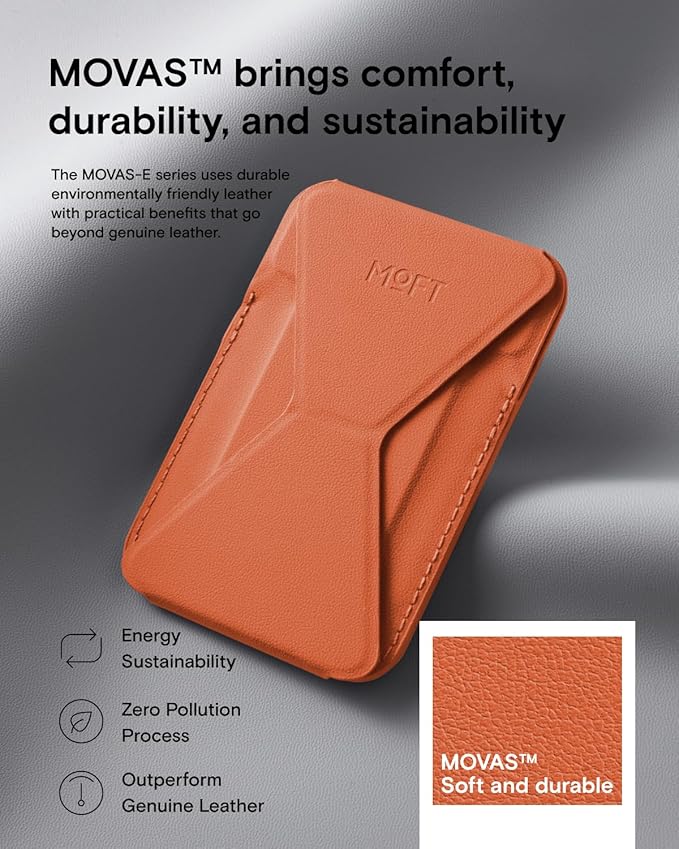 MOFT Magnetic Wallet Stand Compatible with iPhone 16/15/14/13/12 Series, Angle Adjustment MOVAS Phone Stand, Sunrise