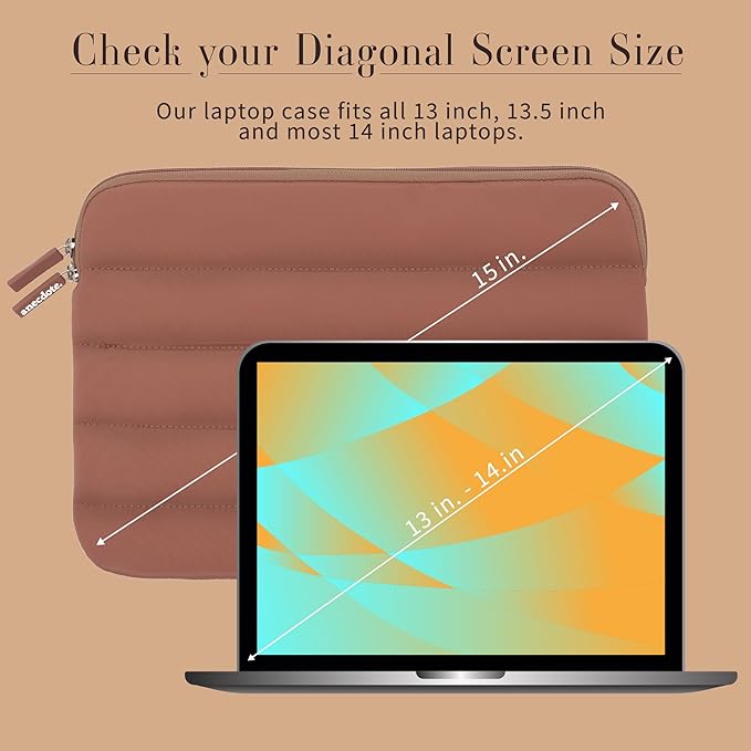 ANECDOTE Laptop Case 13-14 Inch – A Perfect Laptop Sleeve That is Compatible with MacBook Air/Pro and iPad Pro 12.9 – Fits in Your Bag, Made of 100% Nylon with Aesthetic Design (Mauve)