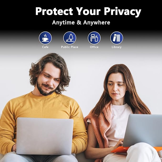 360° Magnetic Privacy Screen for MacBook Air 13.6 Inch (2022-2025, M2/M3/M4), Removable Screen Protector with Webcam Cover to Anti Glare Blue Light 13.6 Inch Privacy Screen Shield