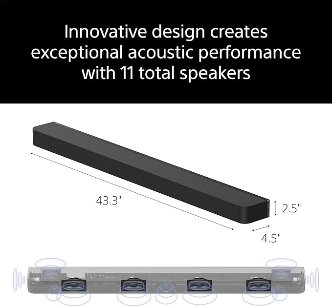 Sony BRAVIA Theater Bar 8 Sound Bar, SA-SW5 Wireless Subwoofer, and SA-RS5 Wireless Rear Speakers with Built-in Battery