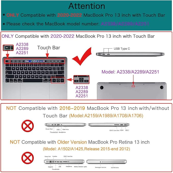 Teryeefi Design Case for MacBook Pro 13 inch M2 M1 A2338 A2251 A2289 A2159 A1989 A1706 (2016-2022,2024 Released), Shockproof Hard Shell for 13 inch MacBook Pro - Petal and Flowers